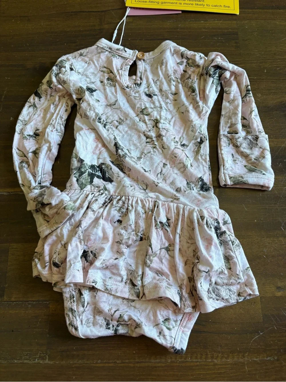 Little Bum Bums Baby Bodysuit Long Sleeve Roses Skirt Dress Bamboo 3-6 Months